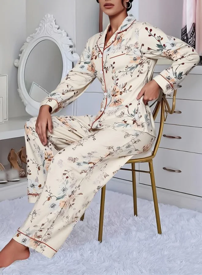 Take Two  Women Floral Print Shirt and Pyjama Set for Women | Best Price UAE